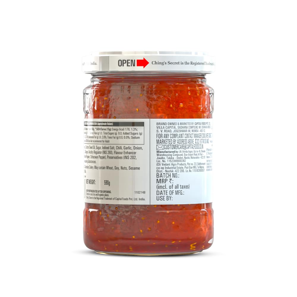 Ching's Secret Schezwan Chutney, 590g, Spicy Dip & Spread