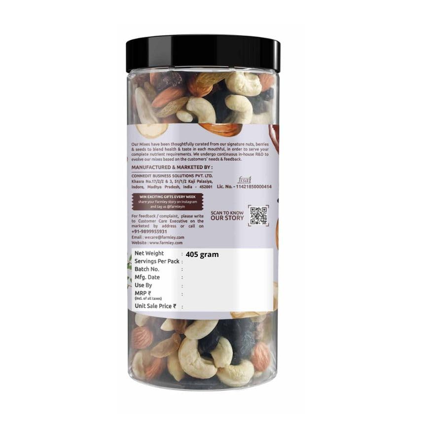 Farmley Panchmeva Dry Fruits Mix, 405g | Dried Fruits & Nuts for Fasting
