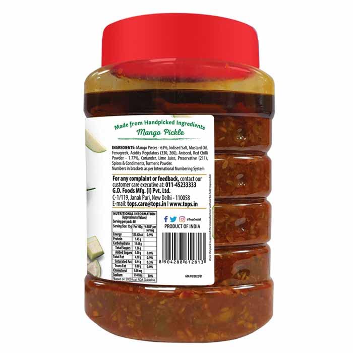 TOPS Mango Pickle in Mustard Oil - 300g, Trans Fat-Free