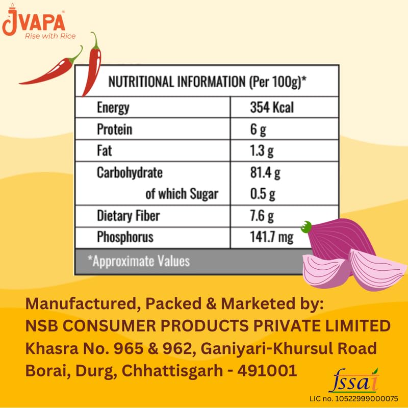 Jvapa Rice Noodles 400 Grams - Gluten Free Pasta, Cholesterol Free