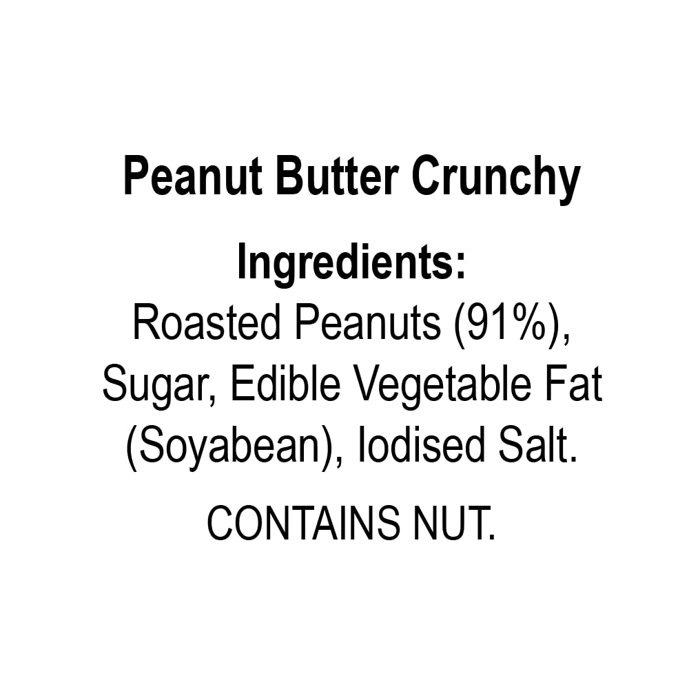 Dr. Oetker FunFoods Crunchy Peanut Butter, 750g | 91% Roasted Peanuts | 25% Protein | Plant-Based Spread