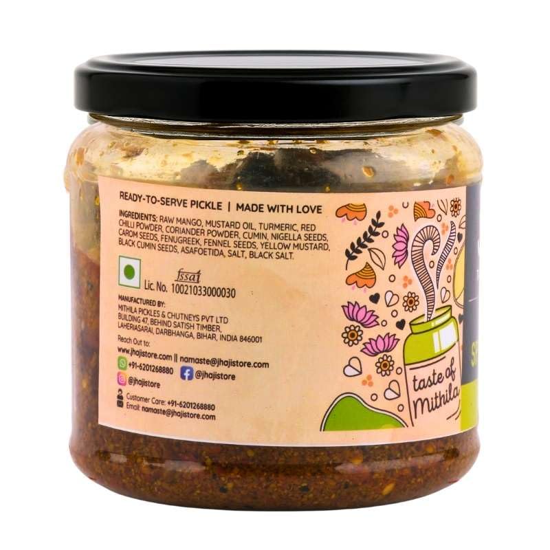 JhaJi Mithila Special Mango Pickle 250g | Bihari Style Aam Ka Achaar | Sun-Dried & Tangy