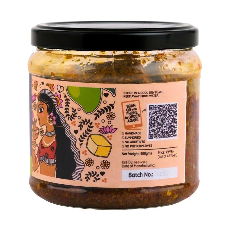 JhaJi Mithila Special Mango Pickle 250g | Bihari Style Aam Ka Achaar | Sun-Dried & Tangy