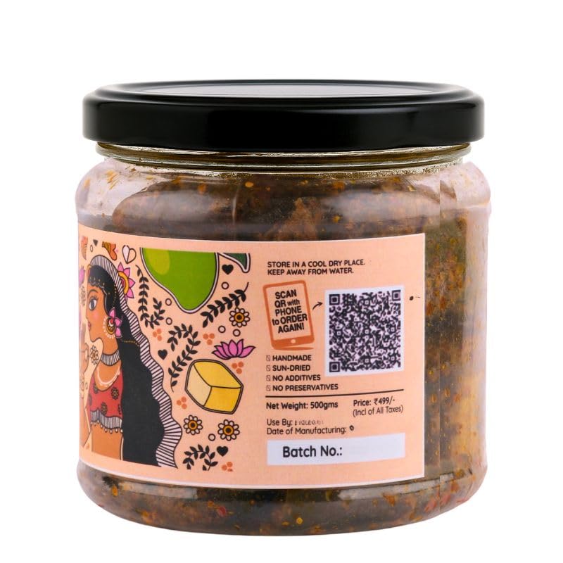 JhaJi Aam ka Sookha Bharua Achar | Dry Mango Pickle 250g | Handmade, Sun-Dried, Bihari Style