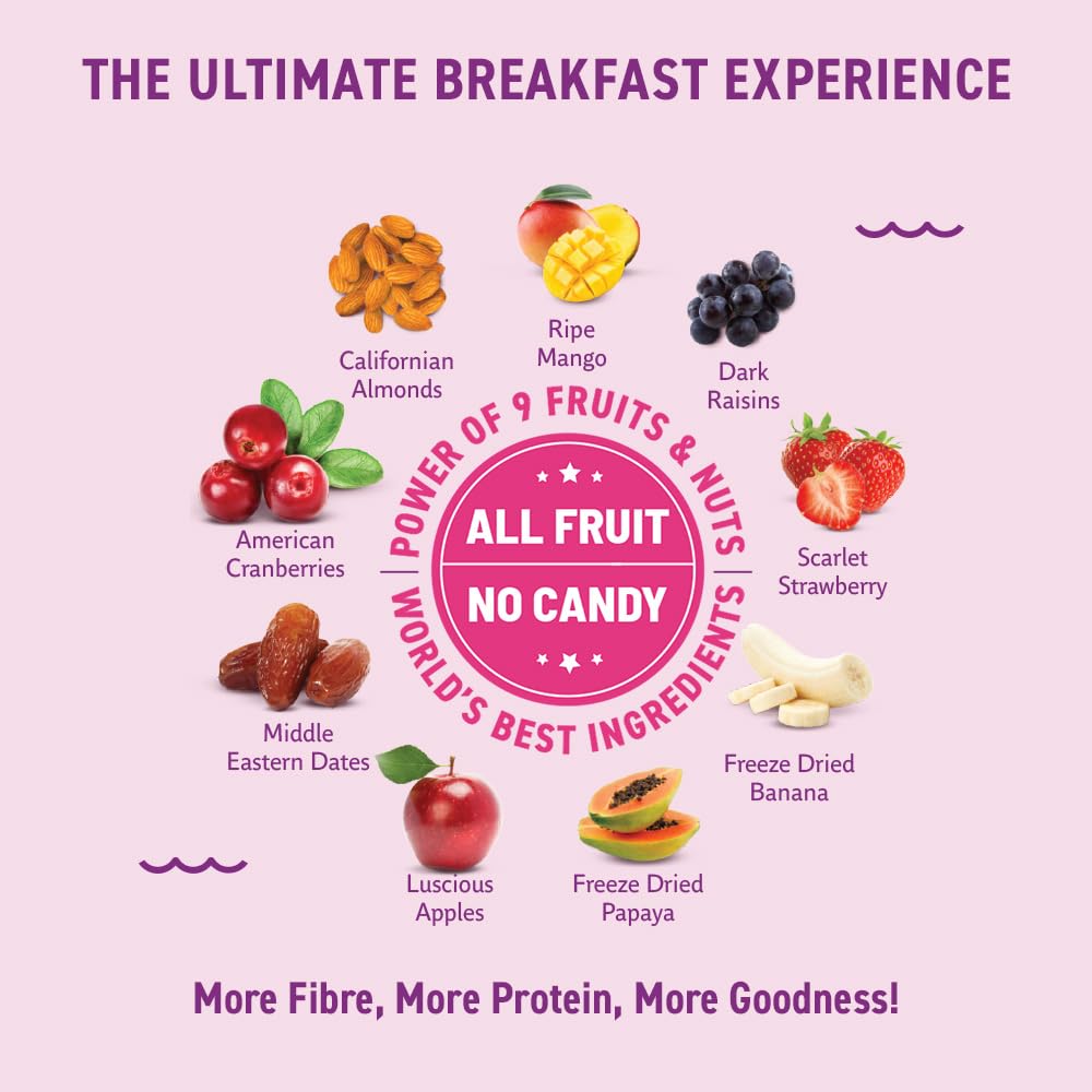 Bagrry’s Fruit & Nut Muesli - 750G | 30% Real Fruits, Nuts & Seeds, 38% Oats