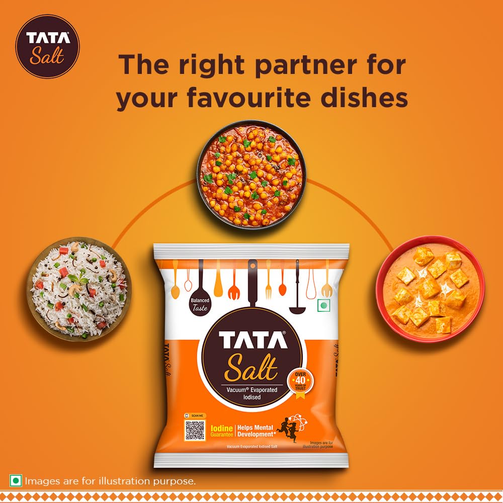 Tata Salt 1 Kg - Iodised, Free Flowing, Vacuum Evaporated