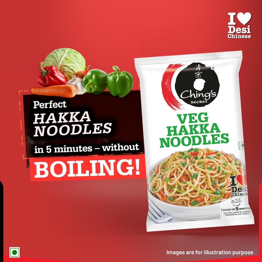 Ching's Veg Hakka Noodles 560 gm - Easy to Cook, Right Texture