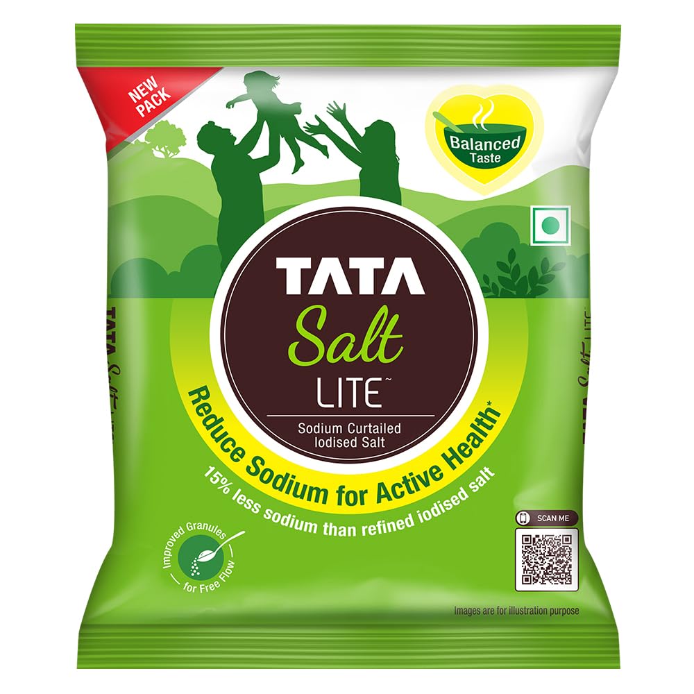 Tata Salt Lite, Low Sodium Iodized Salt, 1kg Pack