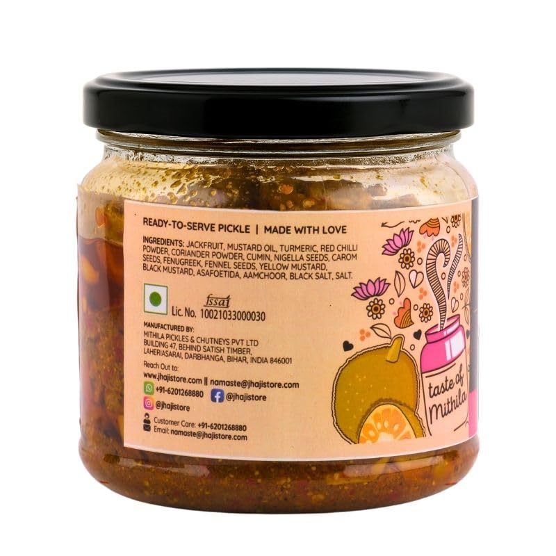 JhaJi Homemade Kathal ka Achar | Bihari Jackfruit Pickle | 250g Plastic Jar
