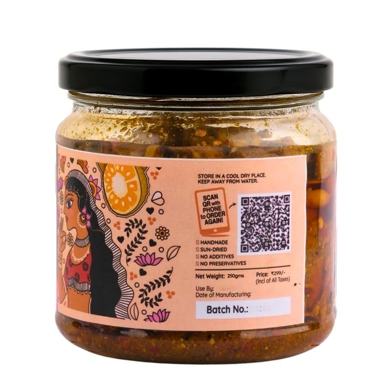 JhaJi Homemade Kathal ka Achar | Bihari Jackfruit Pickle | 250g Plastic Jar