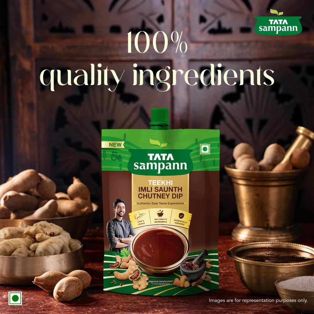 Tata Sampann Teekhi Imli Saunth Chutney Dip, 200 g - Tangy Tamarind & Dry Ginger Flavor