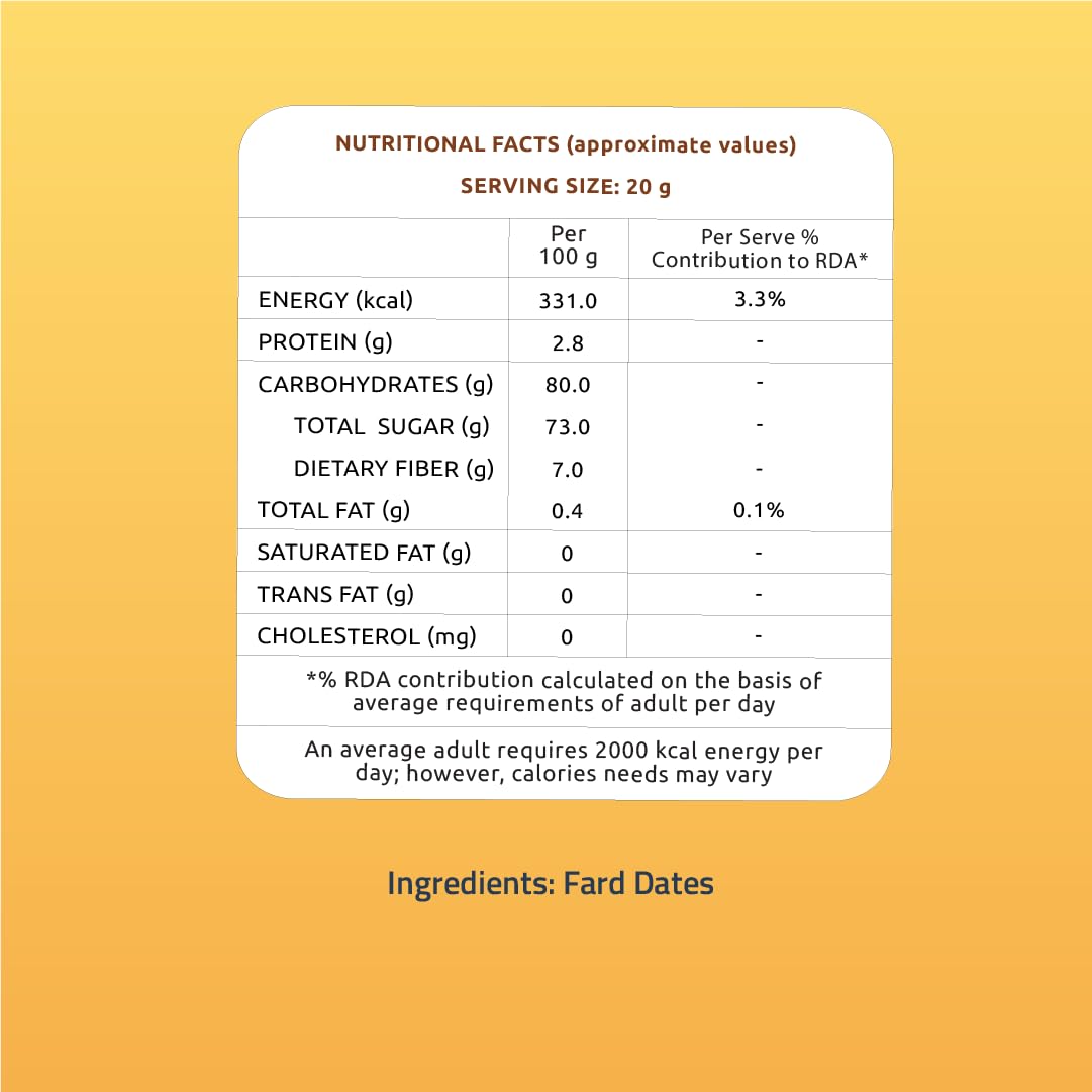Farmley Omani Fard Dates, 400 g | Dried Fruits, High in Fiber