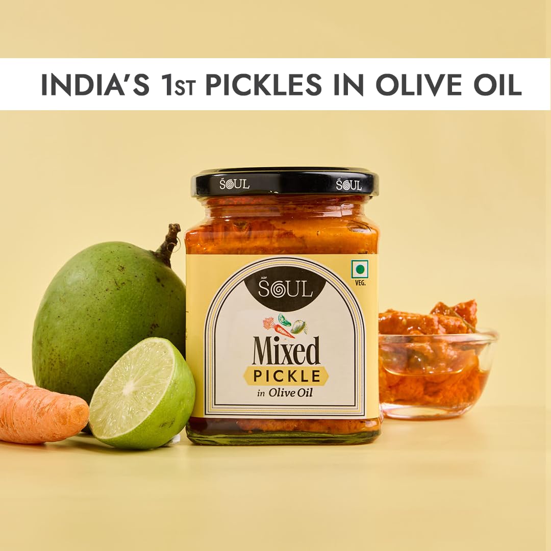 ADF Soul Mixed Pickle - 275g | Flavorful Veggie Mix in Olive Oil