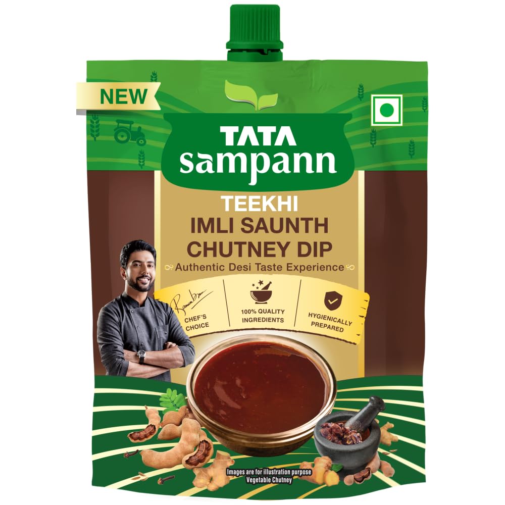 Tata Sampann Teekhi Imli Saunth Chutney Dip, 200 g - Tangy Tamarind & Dry Ginger Flavor