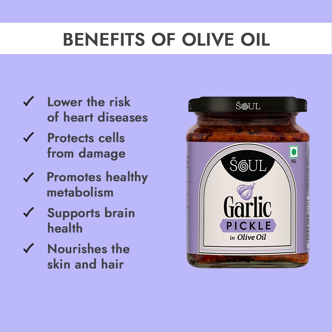 ADF Soul Garlic Pickle in Olive Oil | 275g | Bold Flavor & Freshness