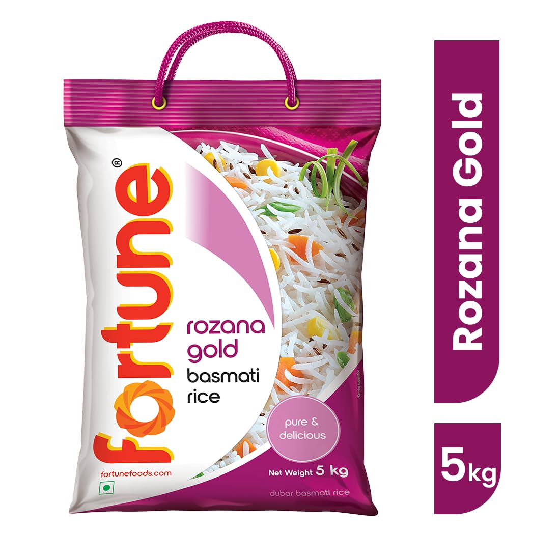 Fortune Rozana Gold Basmati Rice, 5 kg - Flavourful Daily Cooking Rice