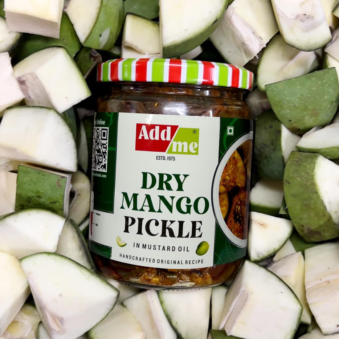 Add Me Dry Mango Pickle 500gm - Less Oil, Glass Jar