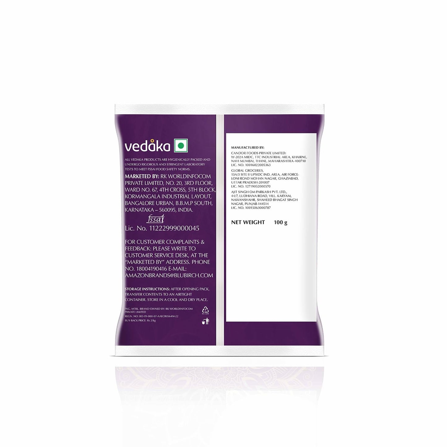 Vedaka Broken Cashews - 100g Pack - Nutty Flavor, Firm Texture