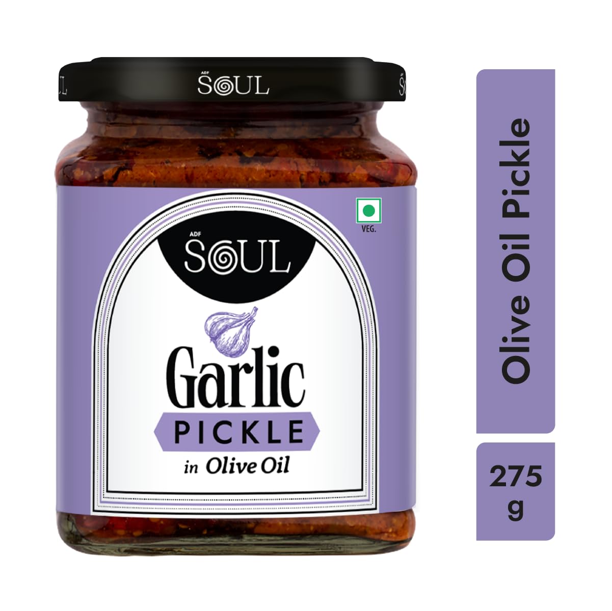 ADF Soul Garlic Pickle in Olive Oil | 275g | Bold Flavor & Freshness