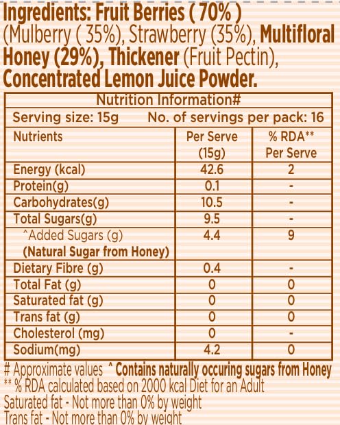 Eatopia Sugar Free Mixed Berry Jam | 240g | No Added Flavours | Low Sodium