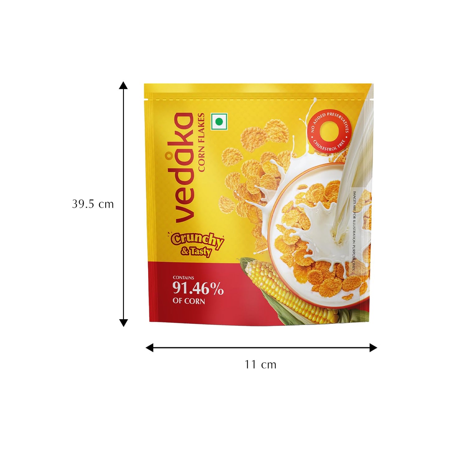 Vedaka Corn Flakes | 1.2 Kg | Breakfast Cereal | Low Saturated Fat