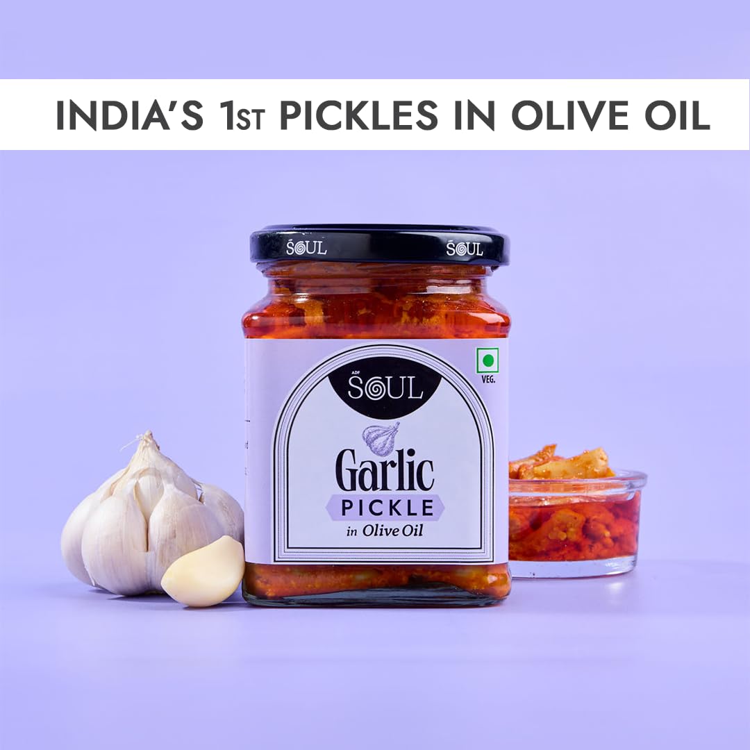 ADF Soul Garlic Pickle in Olive Oil | 275g | Bold Flavor & Freshness