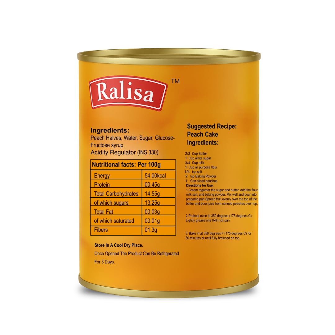 Ralisa Peach Halves in Light Syrup - 820g Canned Fruits