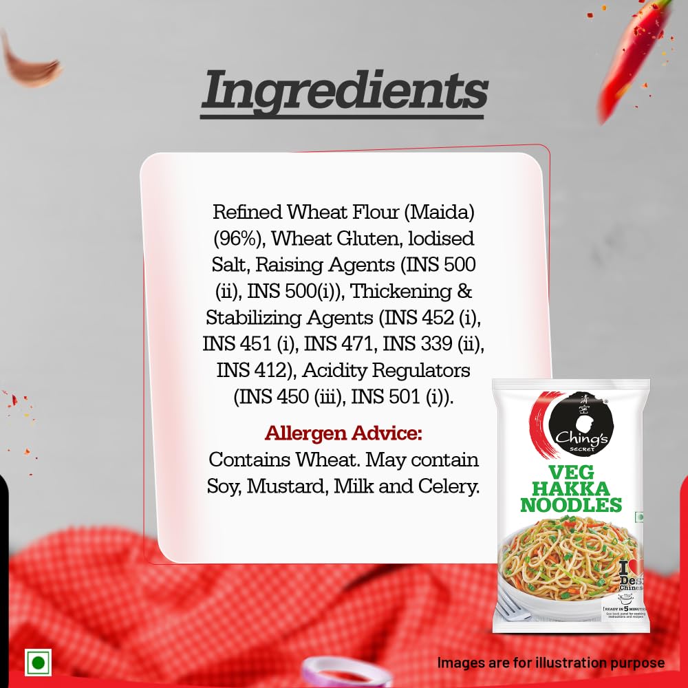 Ching's Veg Hakka Noodles 560 gm - Easy to Cook, Right Texture