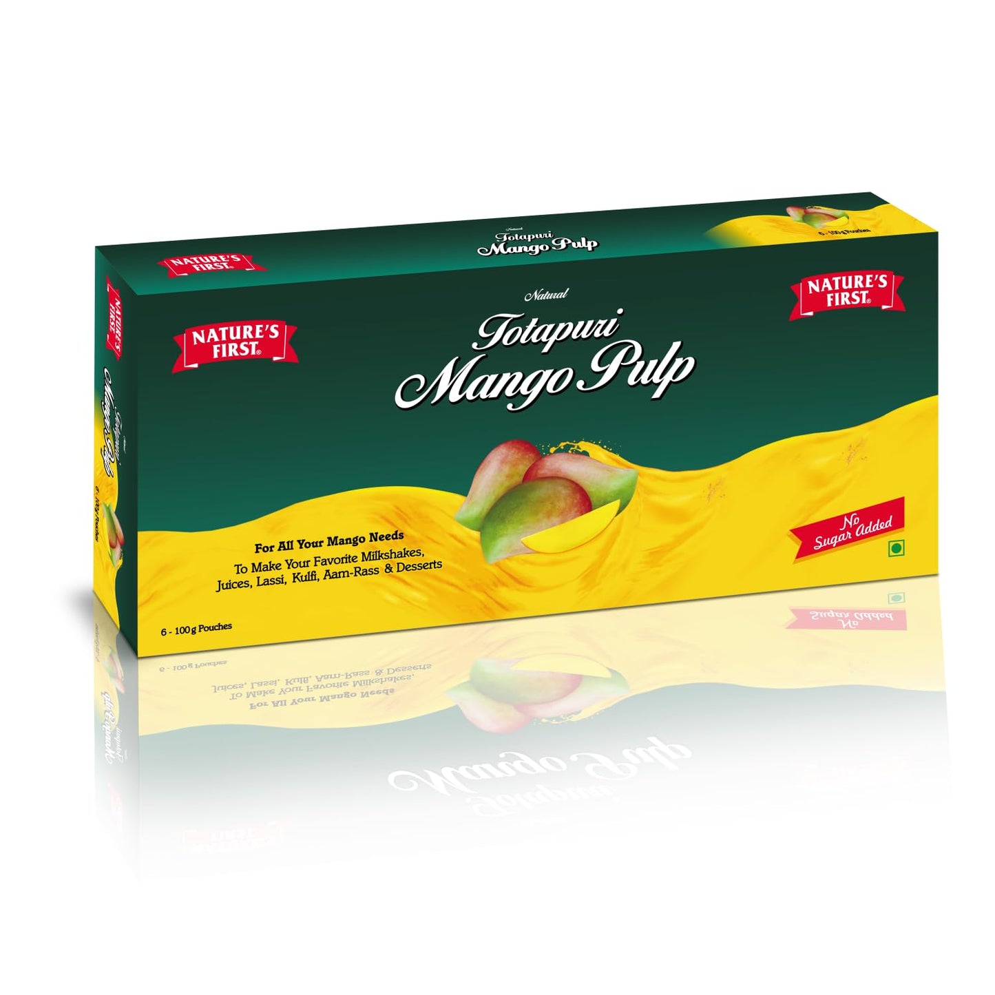 Nature's First Totapuri Mango Pulp 6 x 100 GMS - Canned Fruits