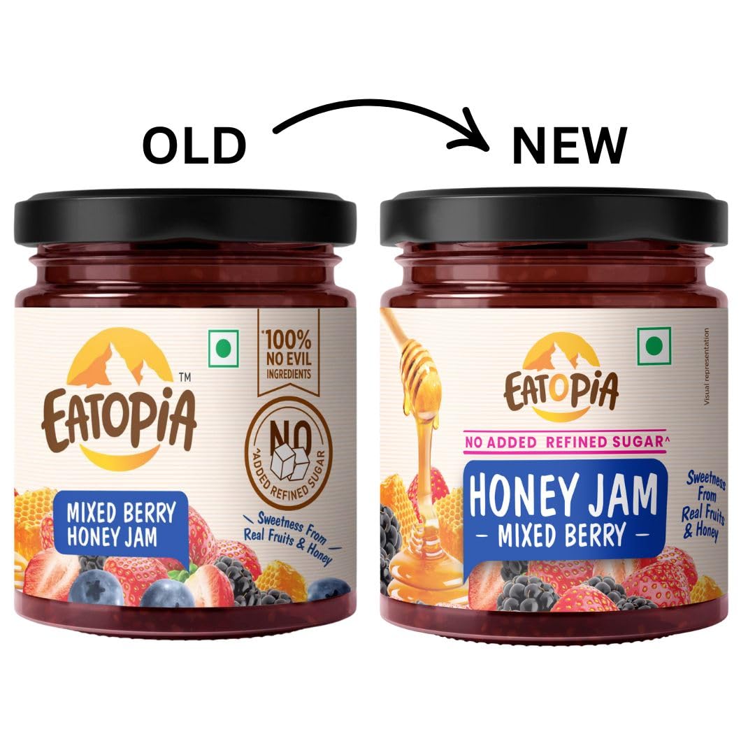 Eatopia Sugar Free Mixed Berry Jam | 240g | No Added Flavours | Low Sodium