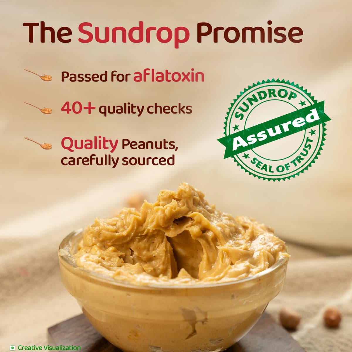 Sundrop Peanut Butter, Crunchy, 924 grams - Vegetarian Spread