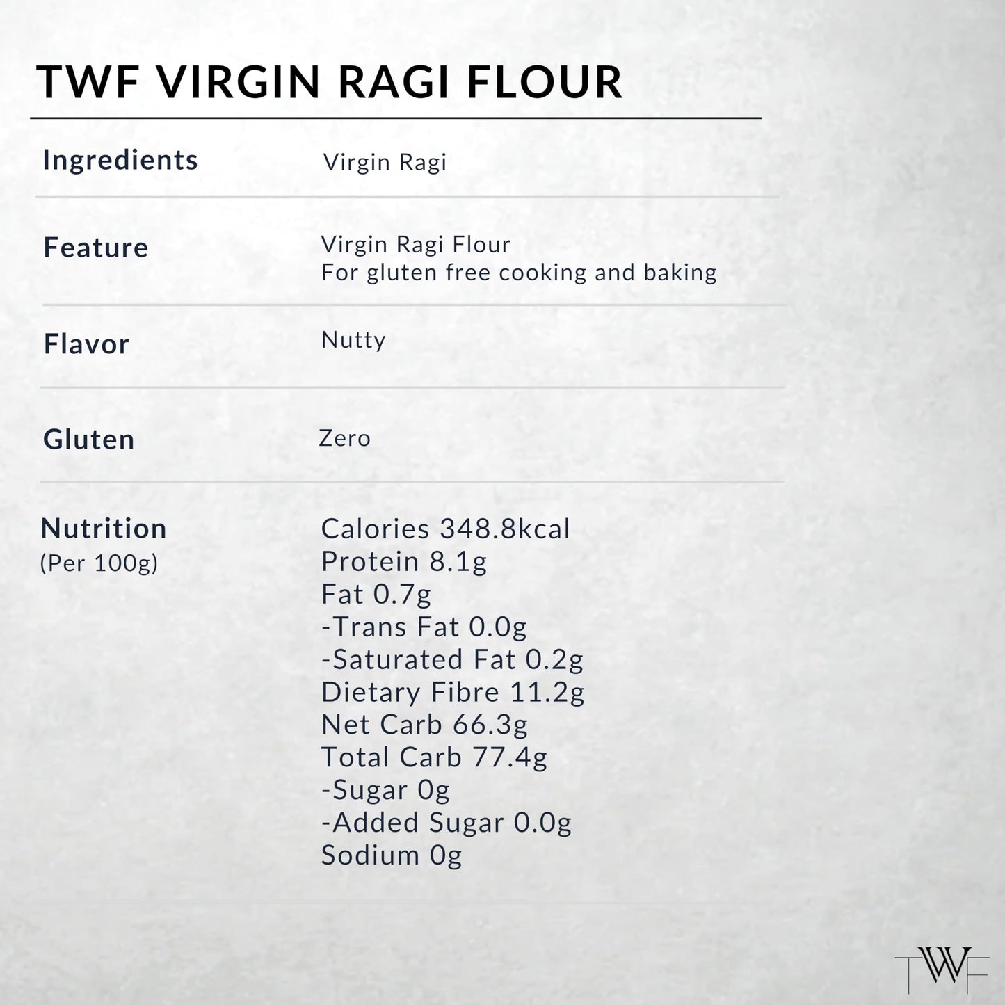 TWF Ragi Flour | 2Kg | Gluten-Free Finger Millet Atta | Stone Ground