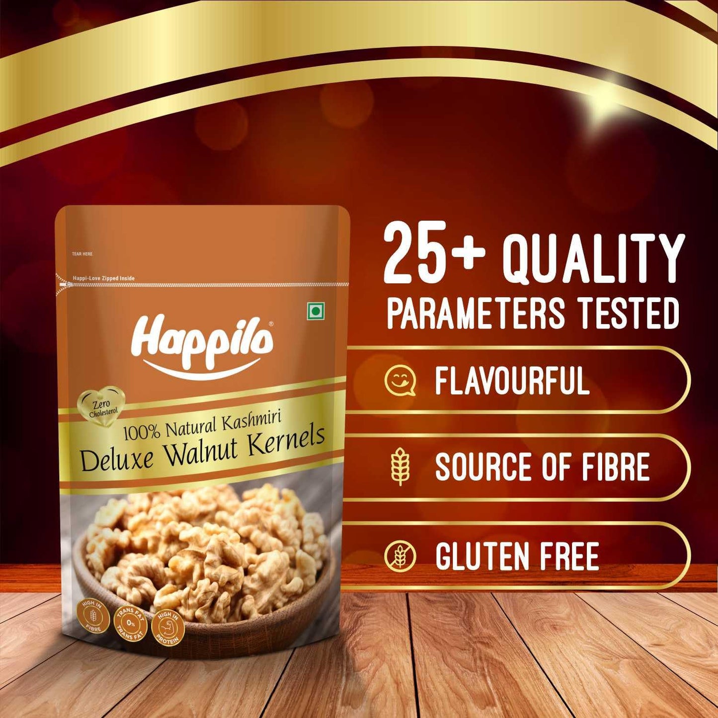 Happilo Walnuts 200g - No Shell, Rich in Omega-3, Protein
