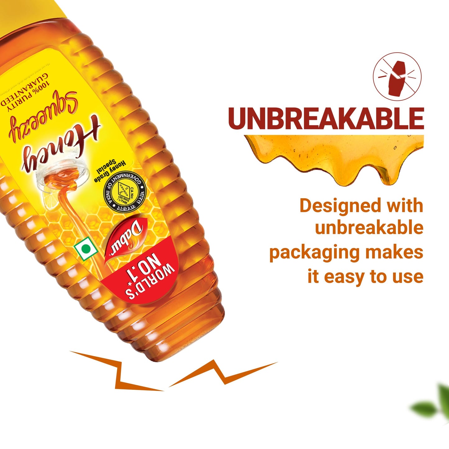 Dabur Honey Squeezy Pack 450g (225gx2) | 100% Indigenous Honey | Rich in Antioxidants