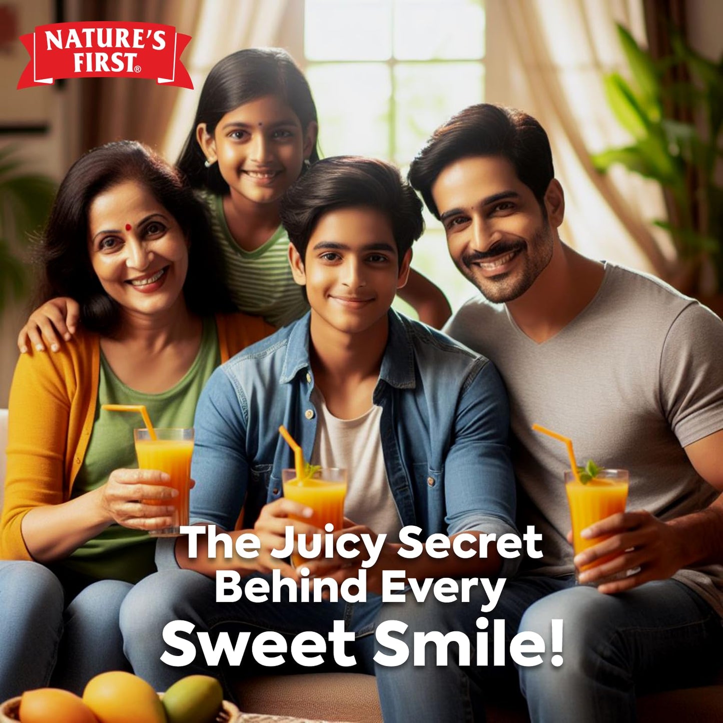 Nature's First Alphonso Mango Pulp with Saffron (6 x 300g) - Pure Mango Goodness for Desserts and Smoothies