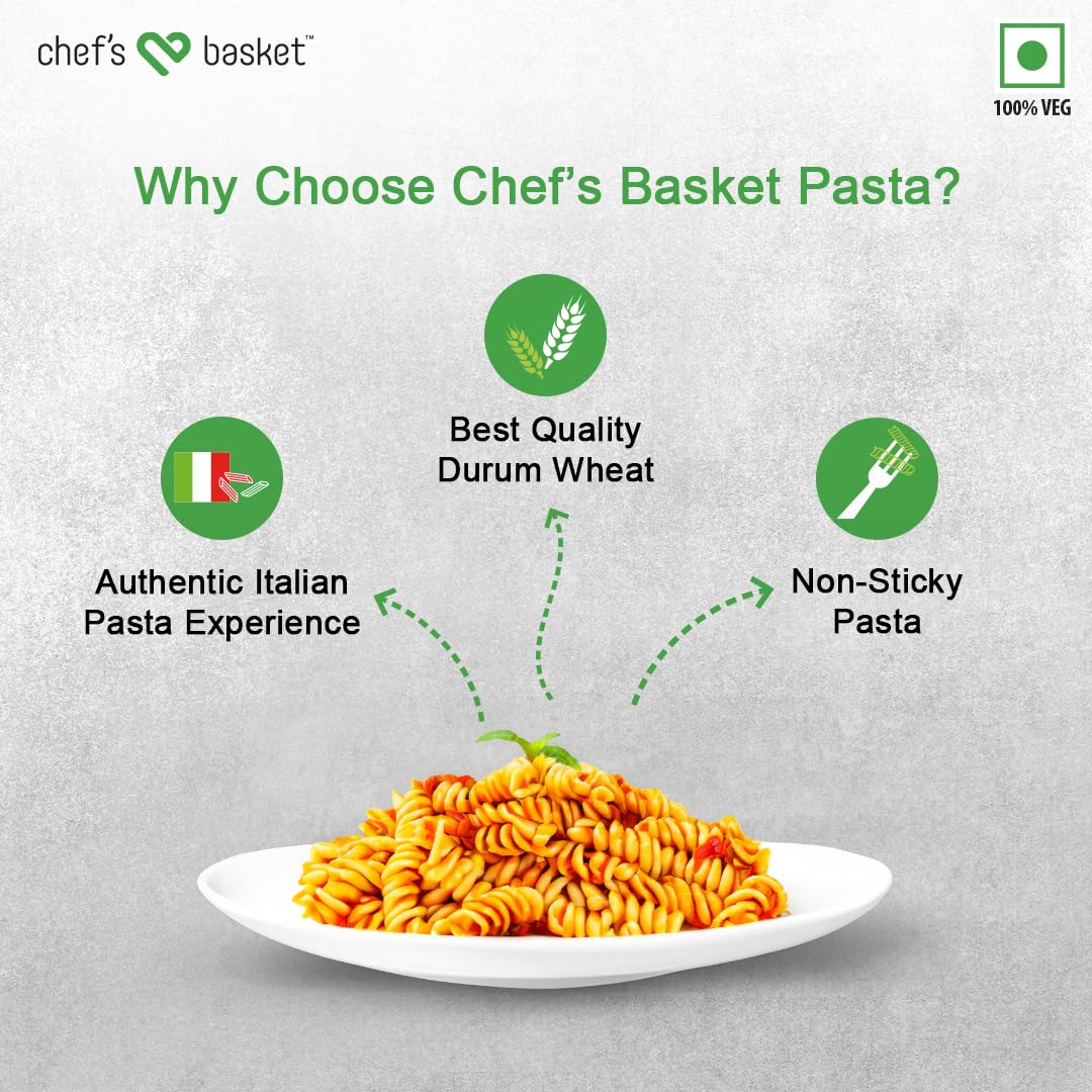 Chef's Basket Durum Wheat Fusilli Pasta | Vegetarian | 500 gm