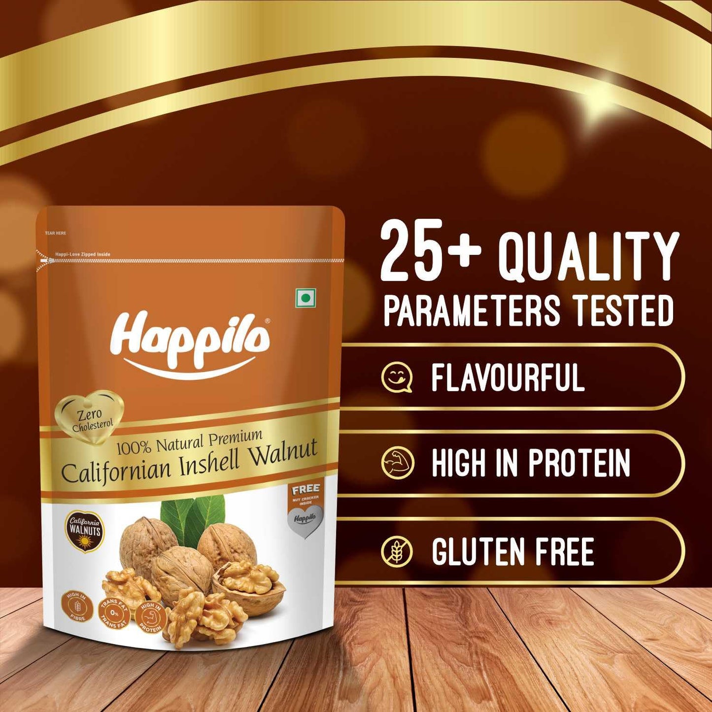 Happilo Inshell Walnuts 500g | Dried Fruits & Nuts | Large Size | Omega-3 Rich