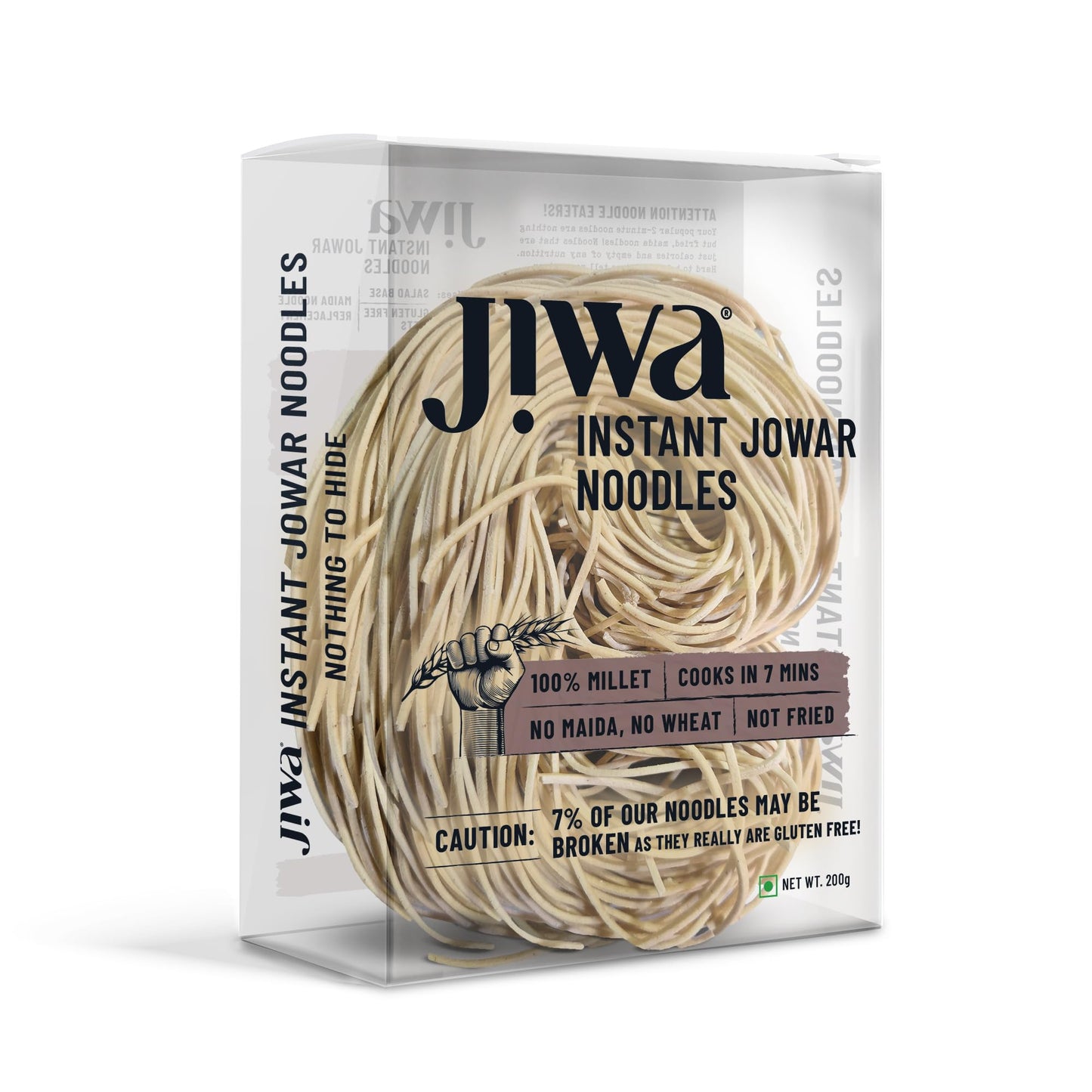 JIWA Instant Jowar Noodles | 200g Pack | Gluten Free, No Maida