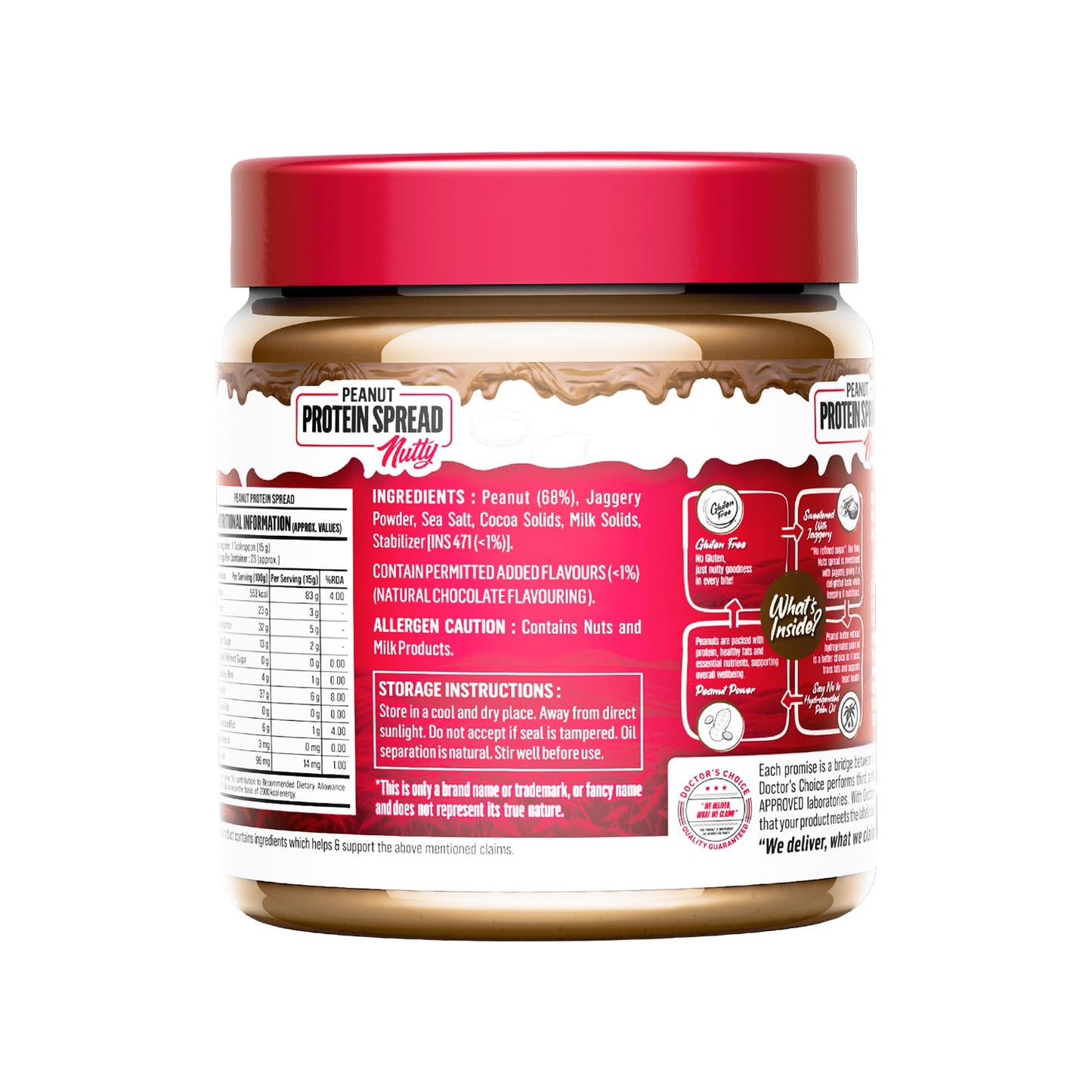 DC Doctors Choice Crunchy Peanut Butter, Dark Chocolate, 350g