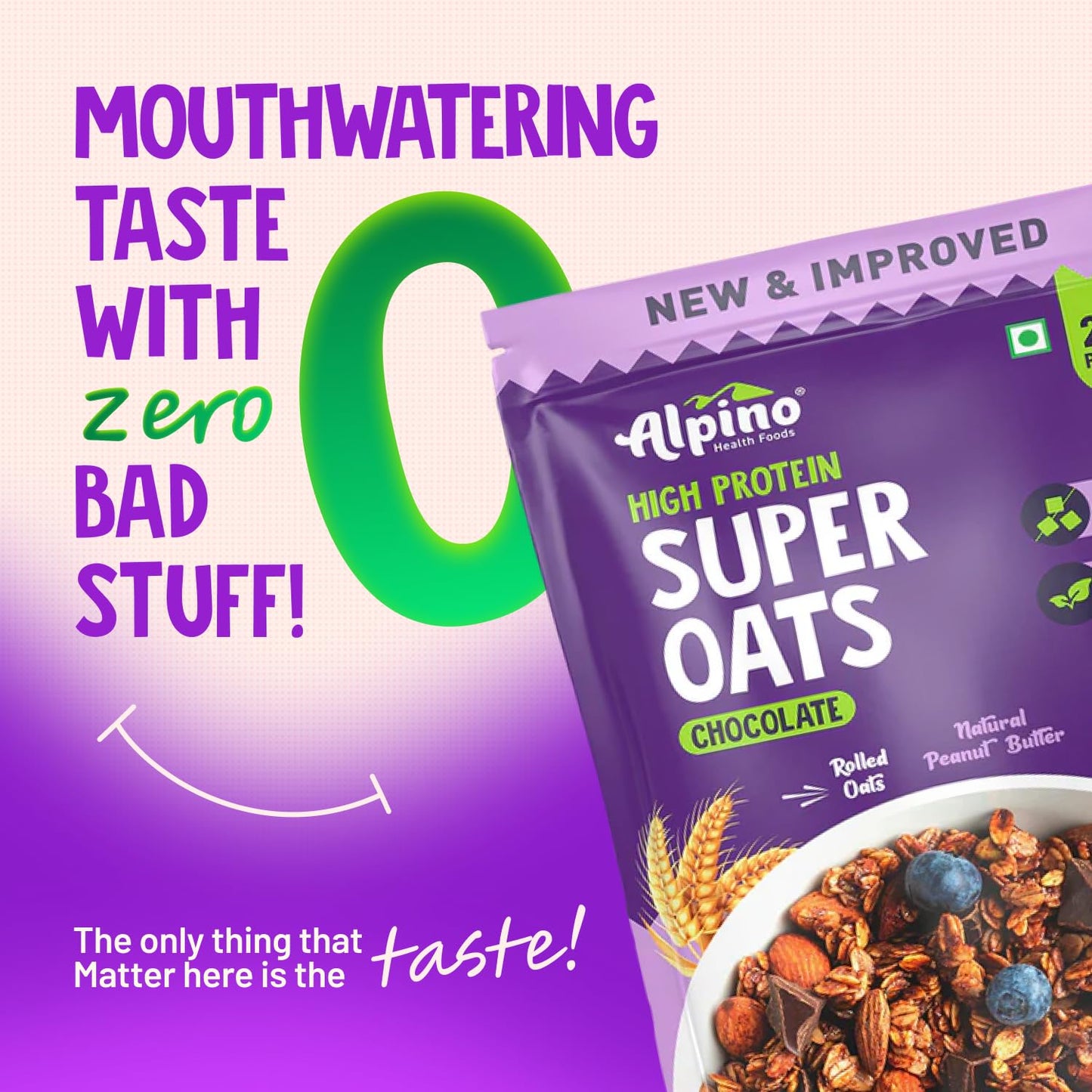 ALPINO Rolled Oats Chocolate 1kg – 22% Protein, No Added Sugar & Salt