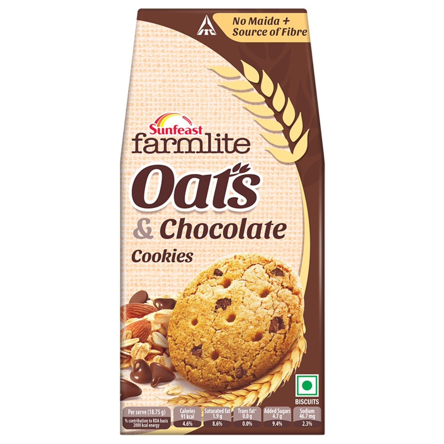 Sunfeast Farmlite Oats Cookies with Chocolate, 150g - No Maida, Source of Fibre