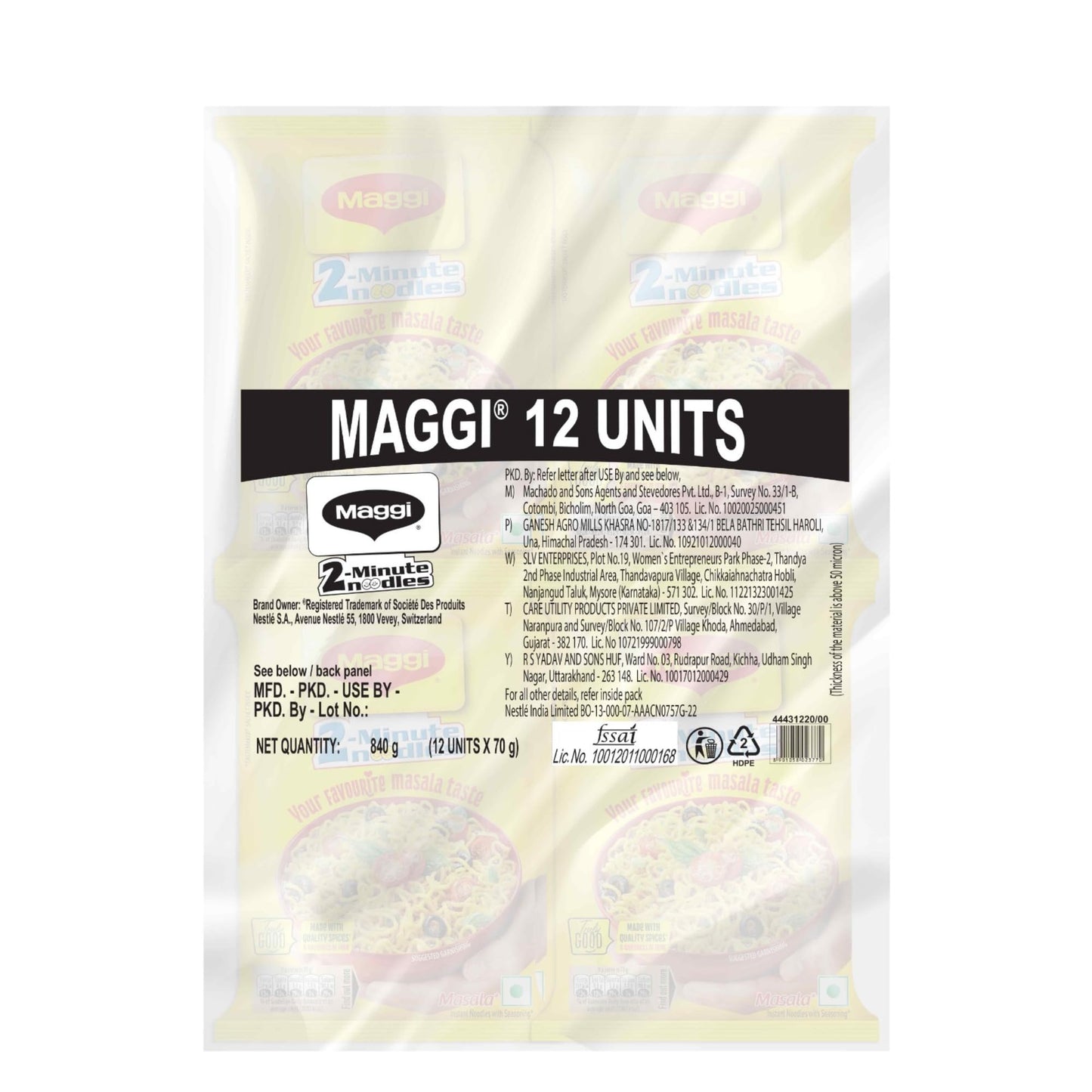MAGGI 2-Minute Instant Noodles, Masala, 840g Pouch (Pack of 12)