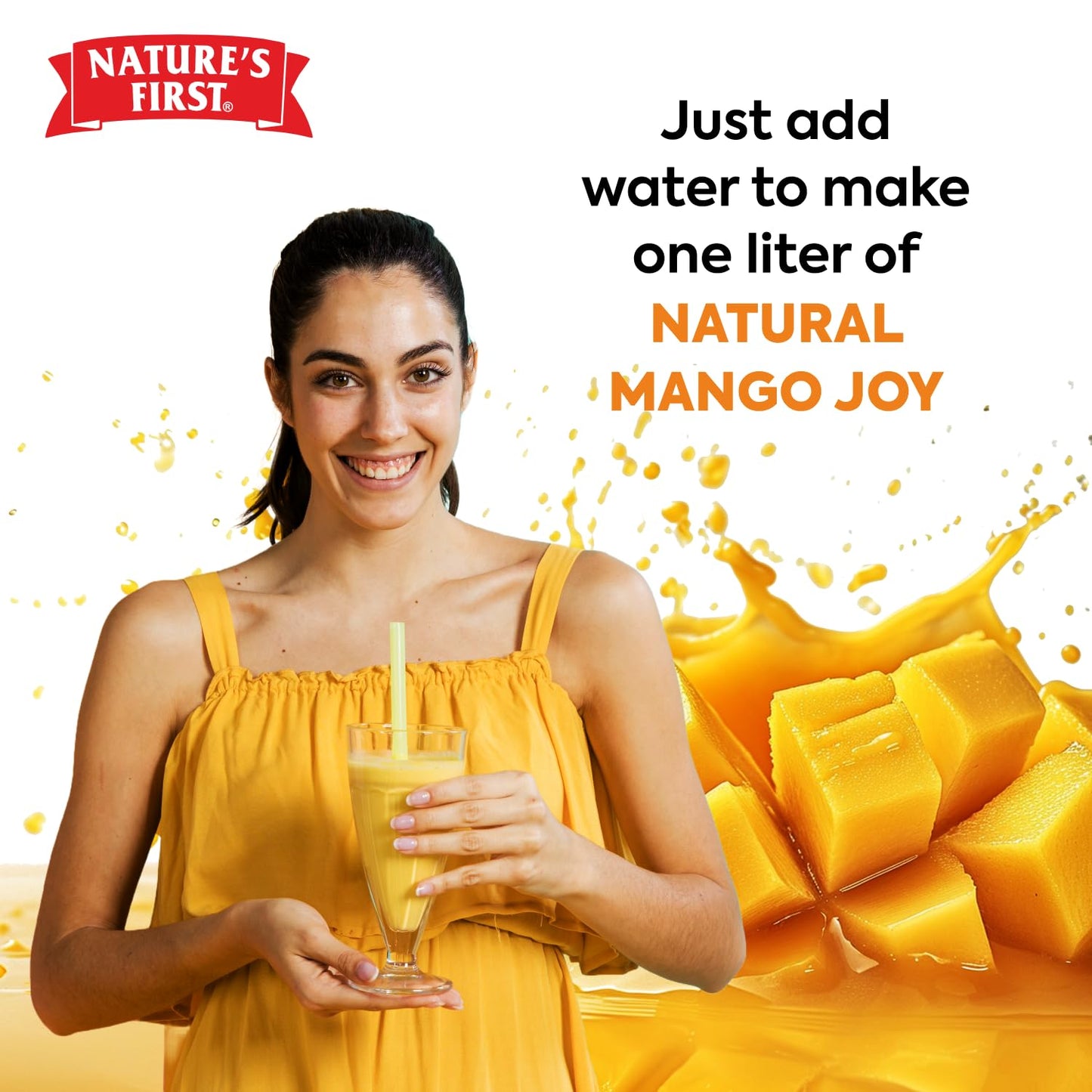 Nature's First Alphonso Mango Pulp with Saffron (6 x 300g) - Pure Mango Goodness for Desserts and Smoothies