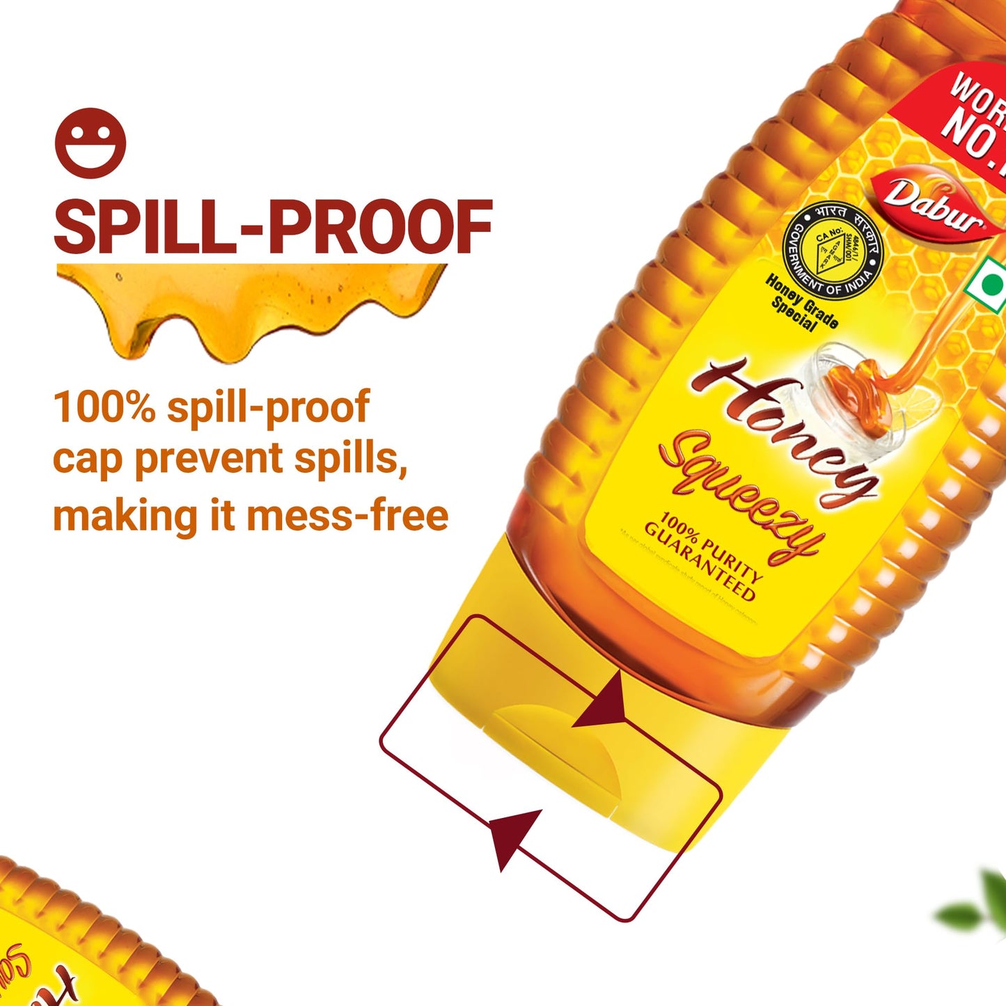 Dabur Honey Squeezy Pack 450g (225gx2) | 100% Indigenous Honey | Rich in Antioxidants