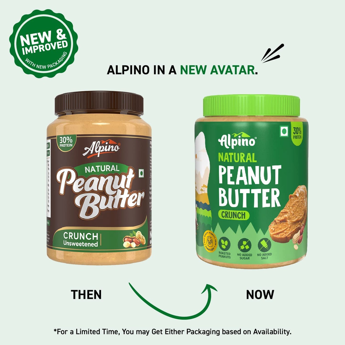 ALPINO Peanut Butter Smooth 1kg - Unsweetened, 30g Protein, Vegan