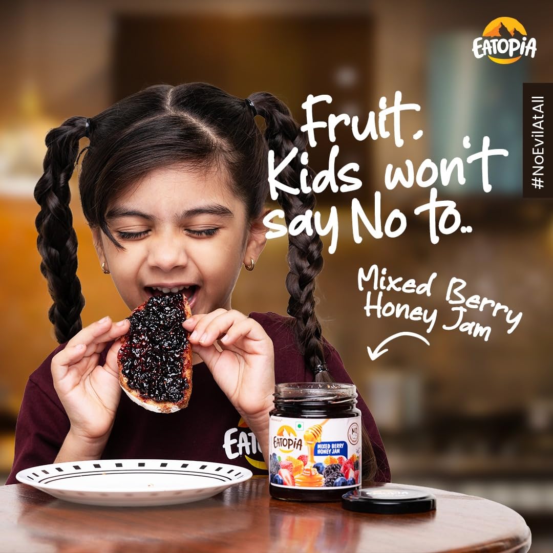 Eatopia Sugar Free Mixed Berry Jam | 240g | No Added Flavours | Low Sodium