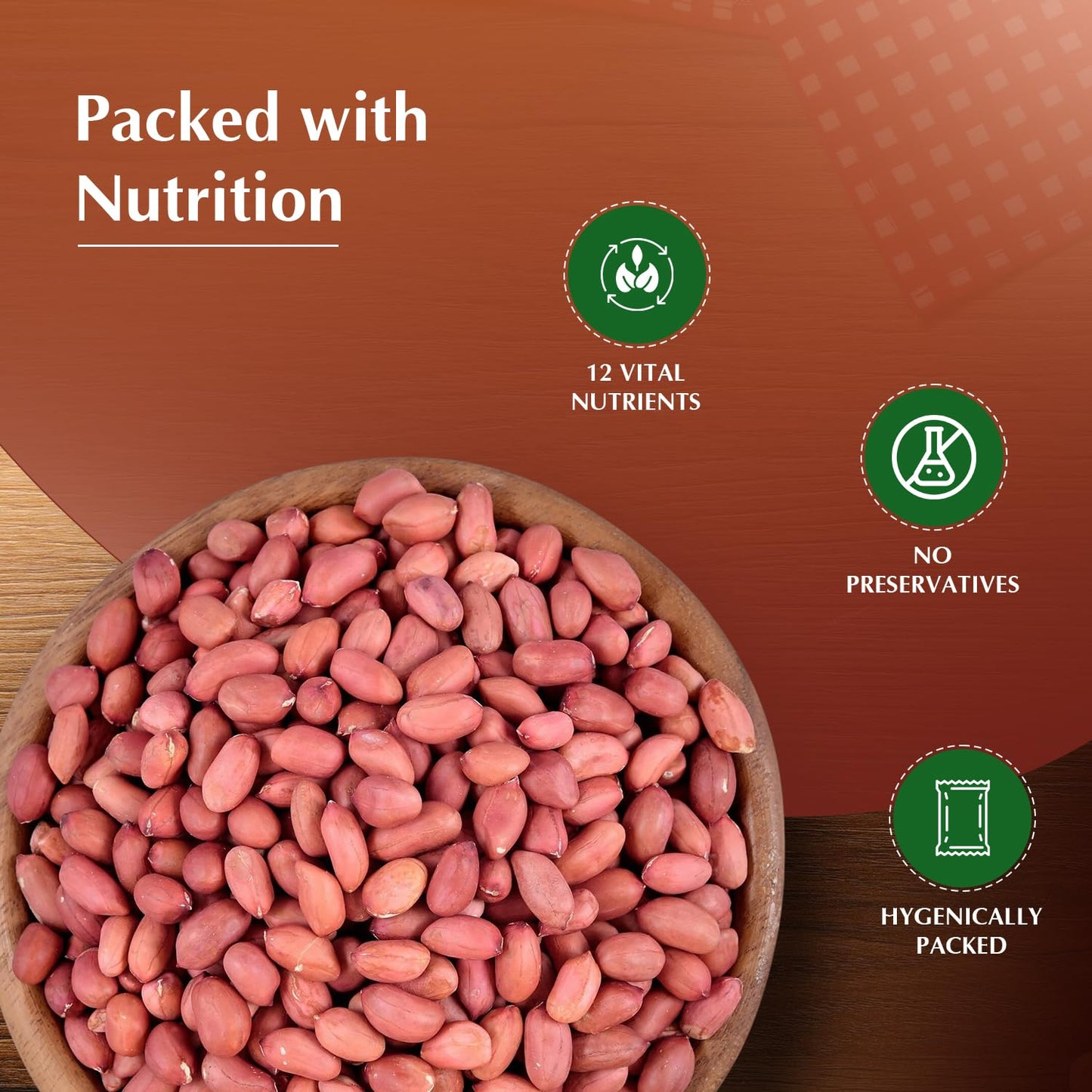 Vedaka Raw Peanuts, Pink, 1kg - Naturally Rich in Protein