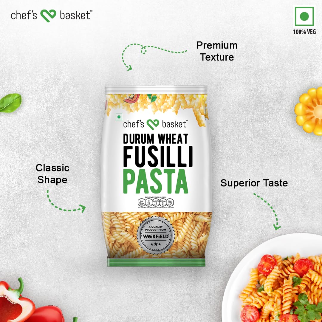 Chef's Basket Durum Wheat Fusilli Pasta | Vegetarian | 500 gm