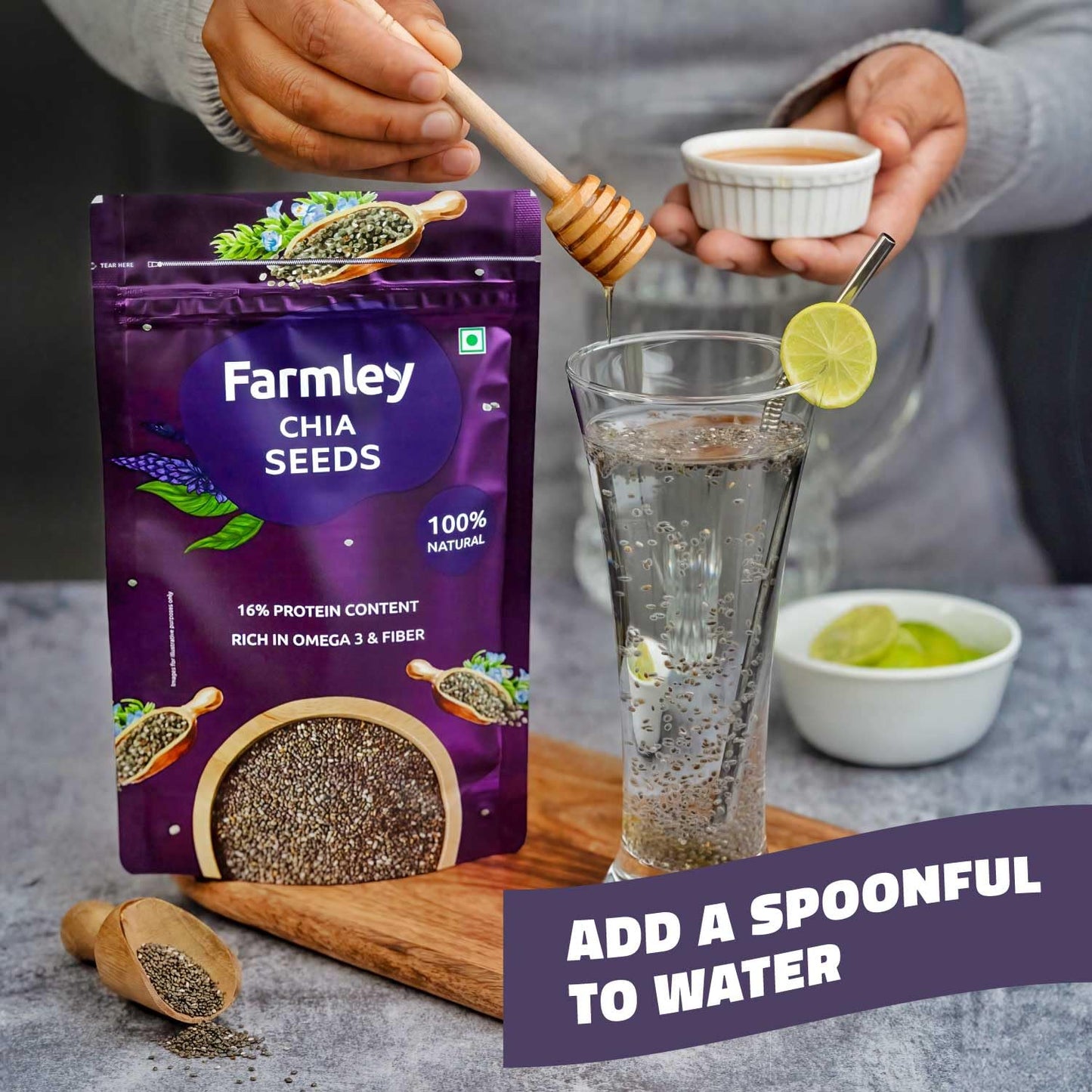 Farmley Chia Seeds 200g | Nutrient-Rich Superfood for Weight Management