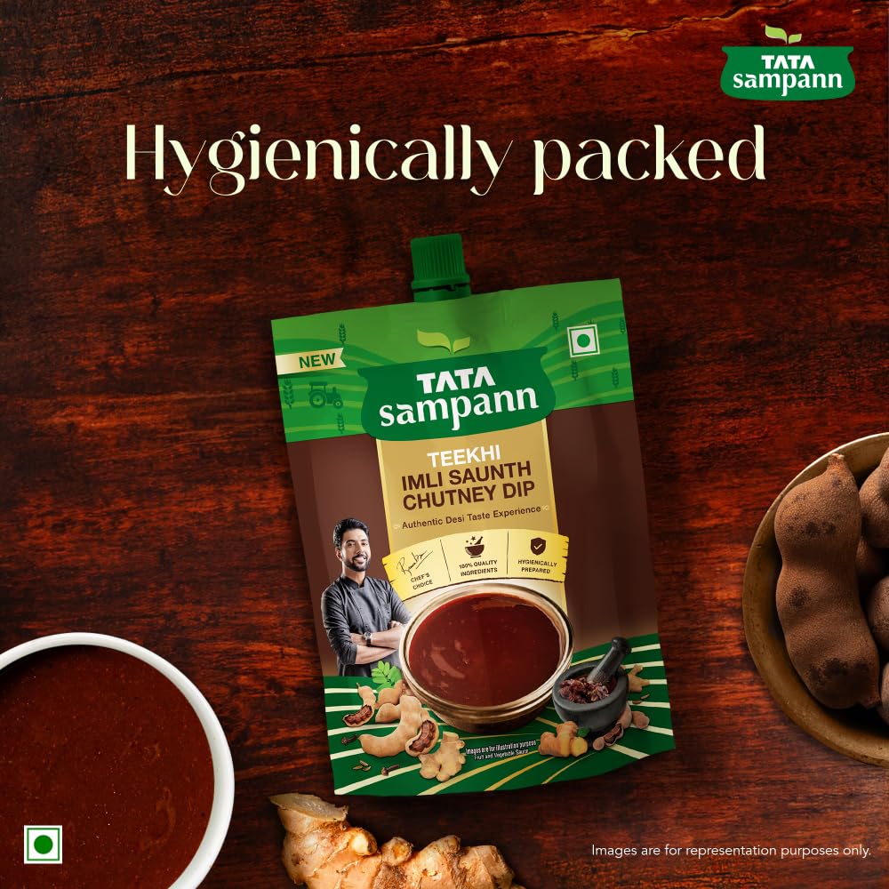 Tata Sampann Teekhi Imli Saunth Chutney Dip, 200 g - Tangy Tamarind & Dry Ginger Flavor